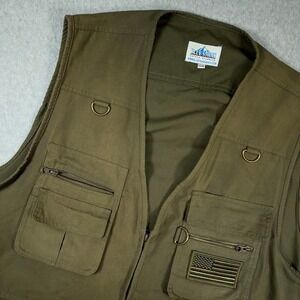 Bluestone Safety Products Mens Vest XXXL 3XL Olive Green Utility Cargo Pockets